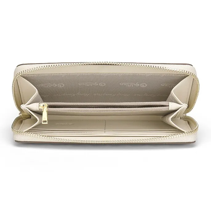 GOLDLION PVC Clutch Trumpets Women's Ecru/Coffee-3