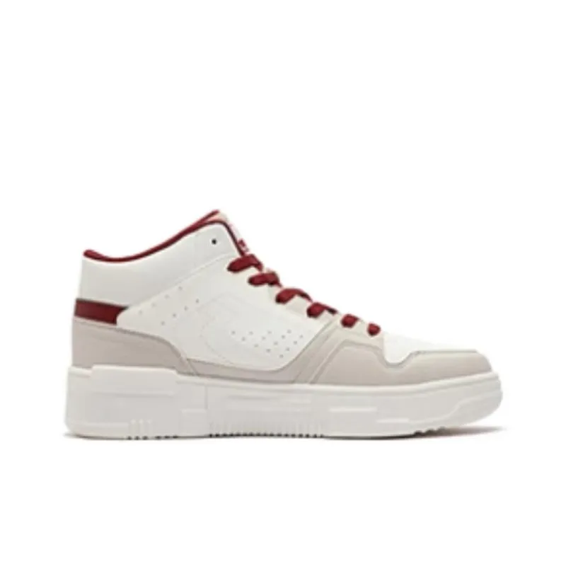 361° Anti Slip Wear Resistant High Top Skateboard Shoes Men's White Red-1