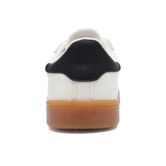 RENBEN Lightweight Shock Absorbers Low Top Skateboard Shoes Women's Beige-4