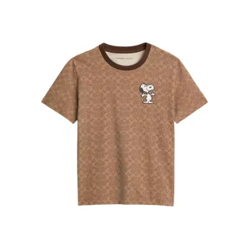 COACH x Peanuts T Shirt Women's Khaki Multicolor