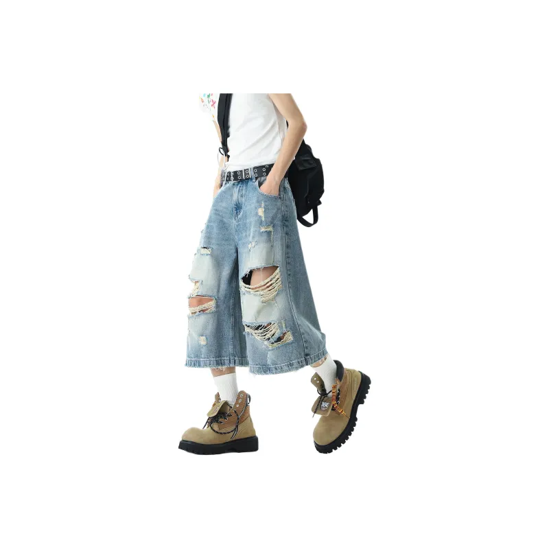 DEAR BETSY Denim Shorts Unisex Denim Blue-1