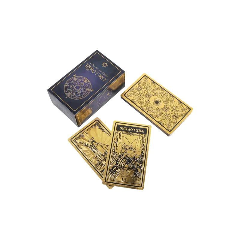 JINBANG Wite Tarot Collection, Gold Foil PVC Waterproof, Tarot Board Games-37