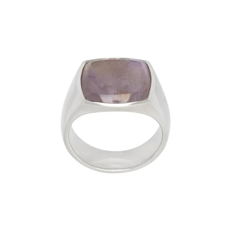 TOM WOOD Recycled Rhodium Rings Men's Silver-0