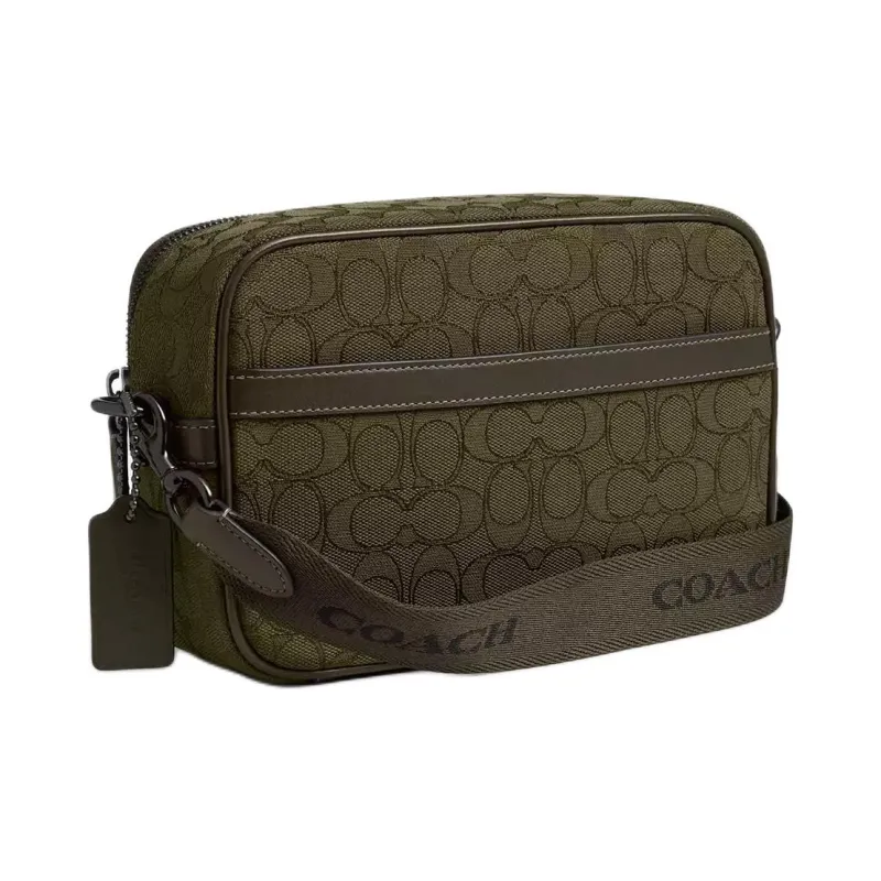 COACH Leather Camera Bag, Shoulder Bag Trumpets Women's Olive Green-1