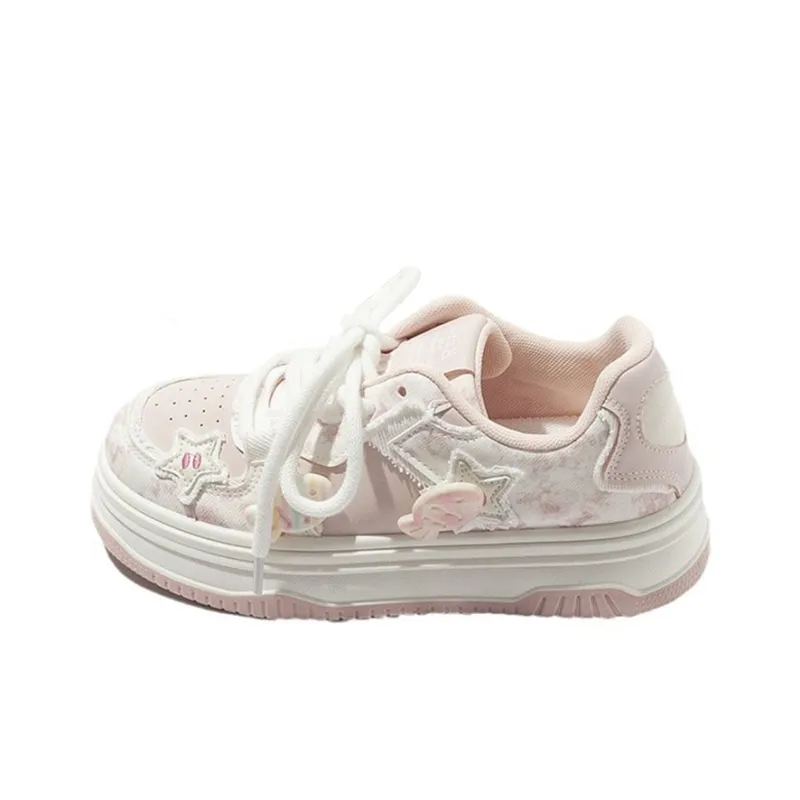 KATHRYN WILSON Slip Resistant, Abrasion Resistant, Lightweight, Breathable Low Top Skateboard Shoes Women's Pink-0