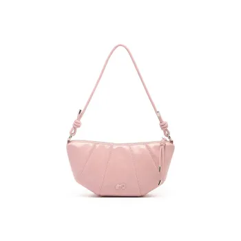MICOCAH Eco Friendly PU With Polyester Cotton Shoulder Bag Women's Soft Mist Pink/Mulberry Black