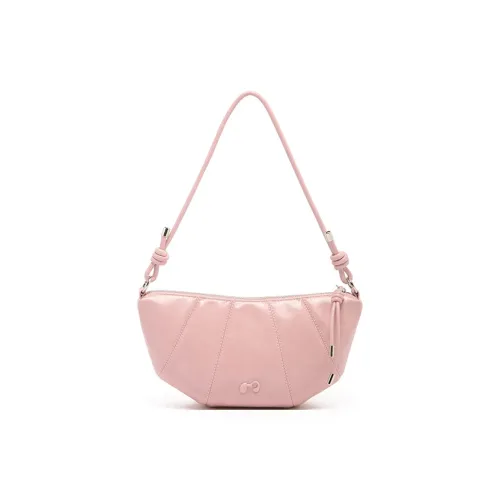 MICOCAH Eco Friendly PU With Polyester Cotton Shoulder Bag Women's Soft Mist Pink/Mulberry Black