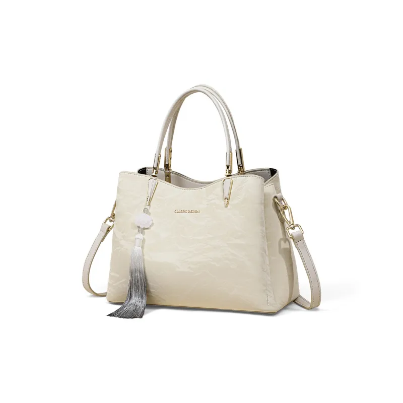 COMELY Synthetic Leather Shoulder Bag, Crossbody Bag, Handbag Women's Ecru-2