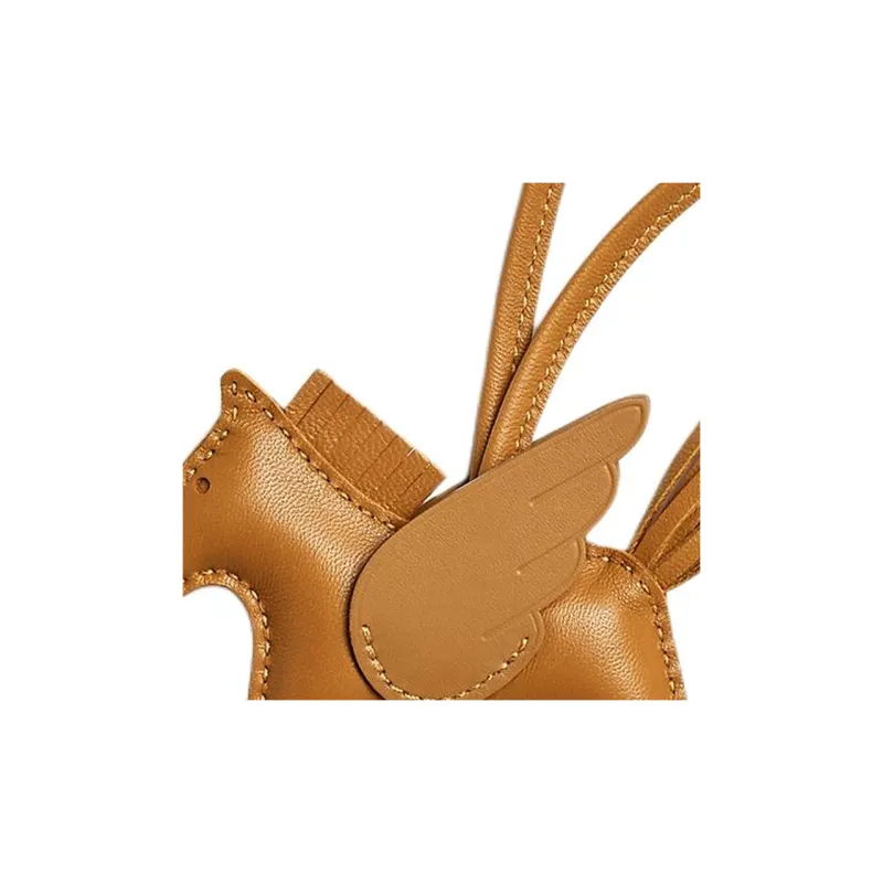 HERMES Rodeo Pegase Milo Lambskin With Swift Calfskin Bag Charm Bag Accessory Trumpets Unisex Sesame Seeds Brown-1