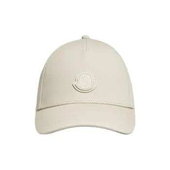 Moncler Cotton Baseball Caps Men's Light Beige