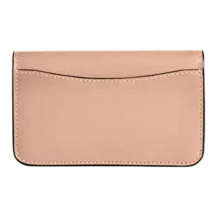 COACH Essential Calfskin Card Holder Mini Women's Brass & Cream-1