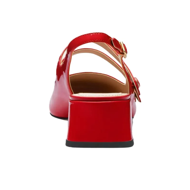 COACH Winley Chunky Heel High Heels 3.8cm Women's Red-4