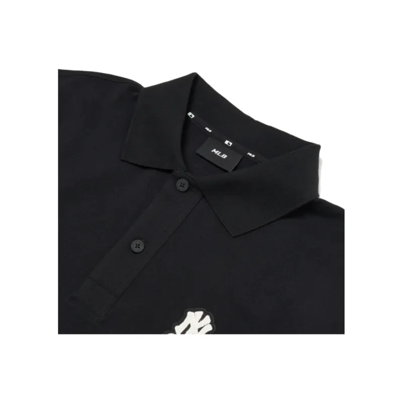 MLB Base Logo Polo Shirt Men's Black-3