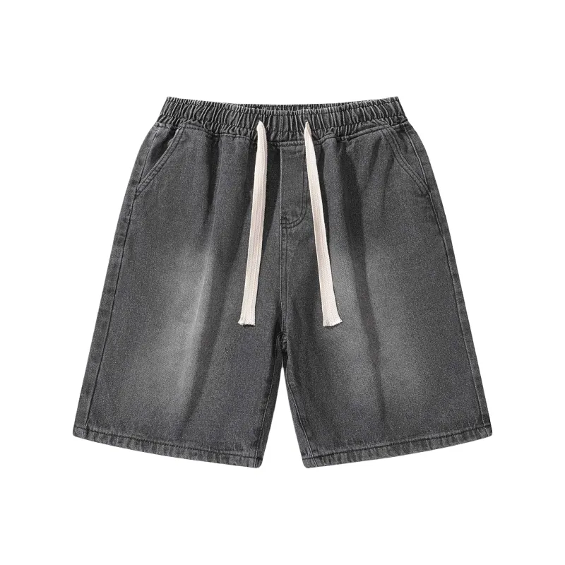 Small Columns Under The Sea Denim Shorts Unisex-0