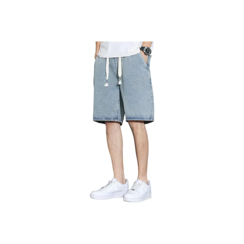 Tonlion Denim Shorts Unisex Vintage Blue-0