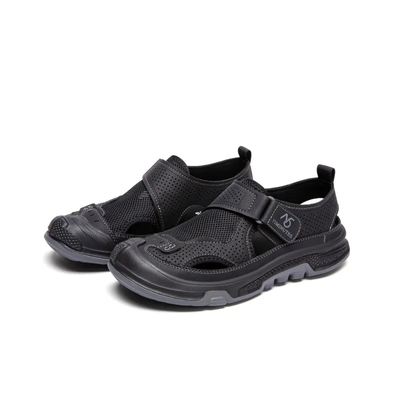 15 MINS Breathable And Slip Resistant River Trekking Shoes Men's Black-3
