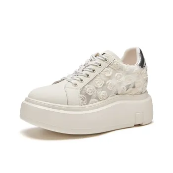 HR Low Top Skateboard Shoes Women's Beige Silver