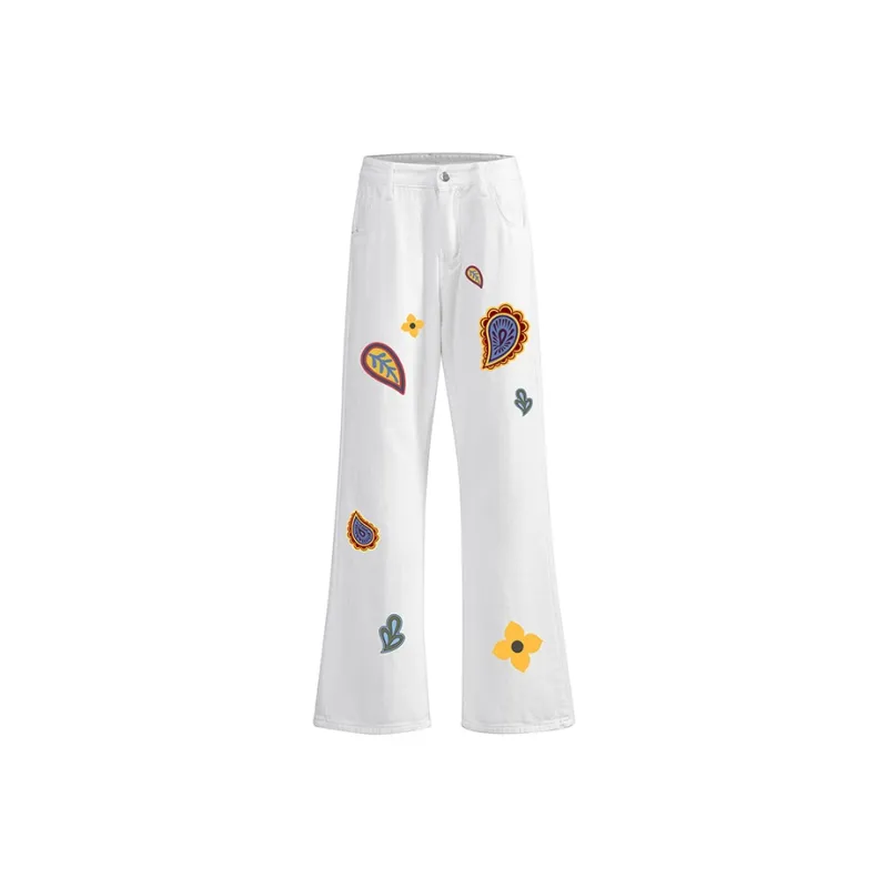 POLAR BEAR Youth Trendy Couple's Classic Comfortable Bootcut Mid Rise Slimming Solid Color Jeans Unisex-8