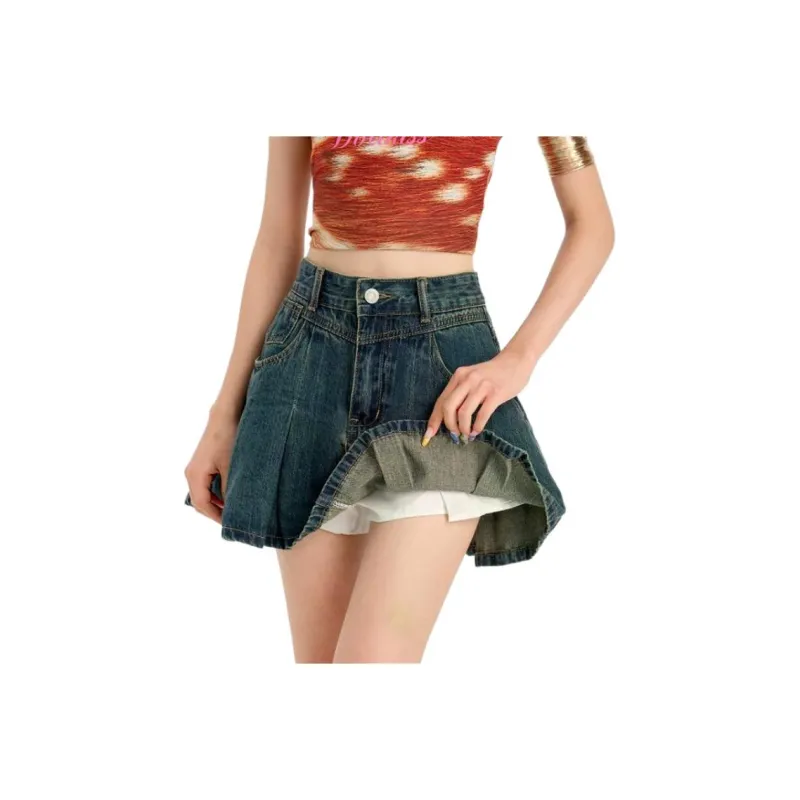 YINLEI Denim Short Skirts Women's-0