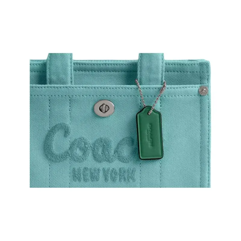 COACH Cargo Green Charm Tag Tote Bag, Shopping Bag, Shoulder Bag, Crossbody Bag, Handbag Trumpets Women's Ivy-4
