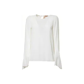 N°21 Flared Cuff Crewneck Blouse