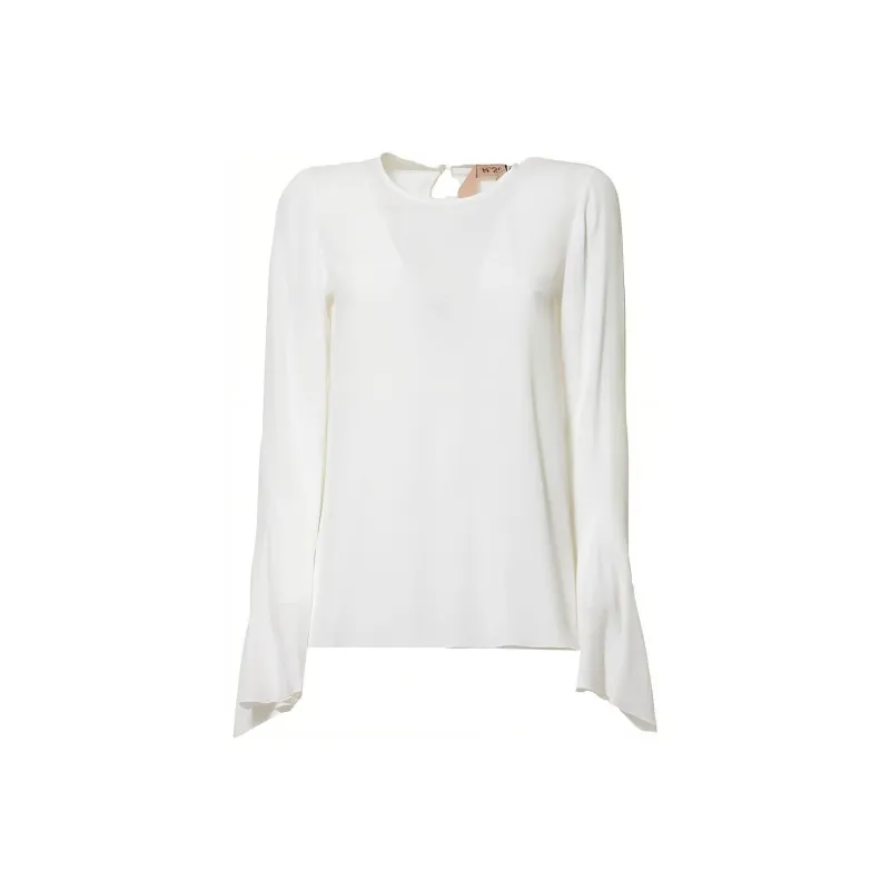 N°21 Flared Cuff Crewneck Blouse-0