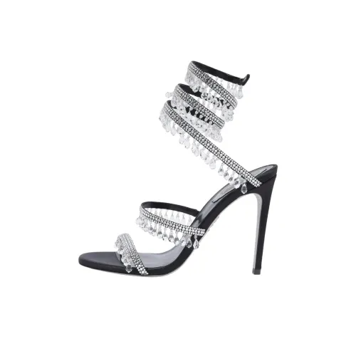 RENE CAOVILLA Chandelier One Strap Sandals 10.5cm Women's Black