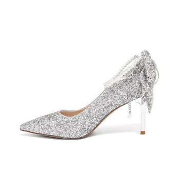 D FUSE SCANDINAVIA Slim Heel High Heels 7.8cm Women's Silver