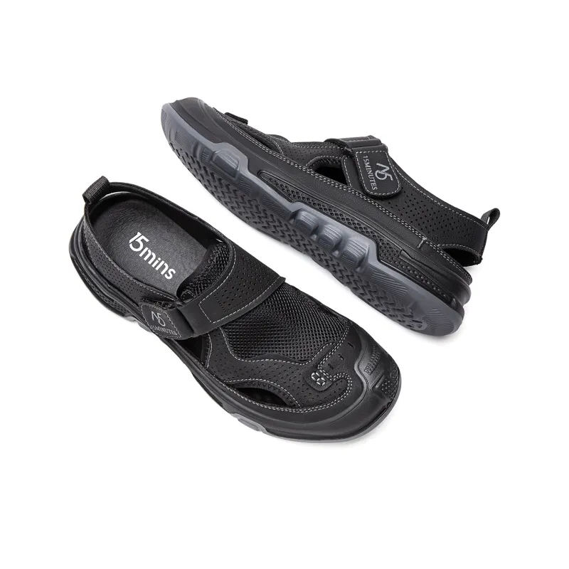 15 MINS Breathable And Slip Resistant River Trekking Shoes Men's Black-6