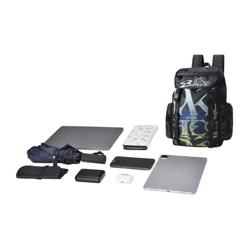 8atheist Polyester Backpack Unisex Black-4