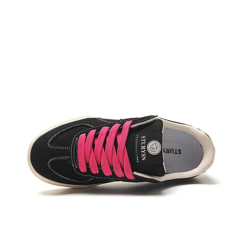 STUR YSN Wear resistant And Lightweight Low Top Skateboard Shoes Unisex Black-2