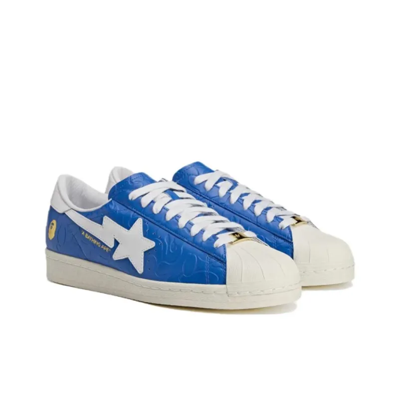 Adidas Superstar Vintage Bape Blue White-2