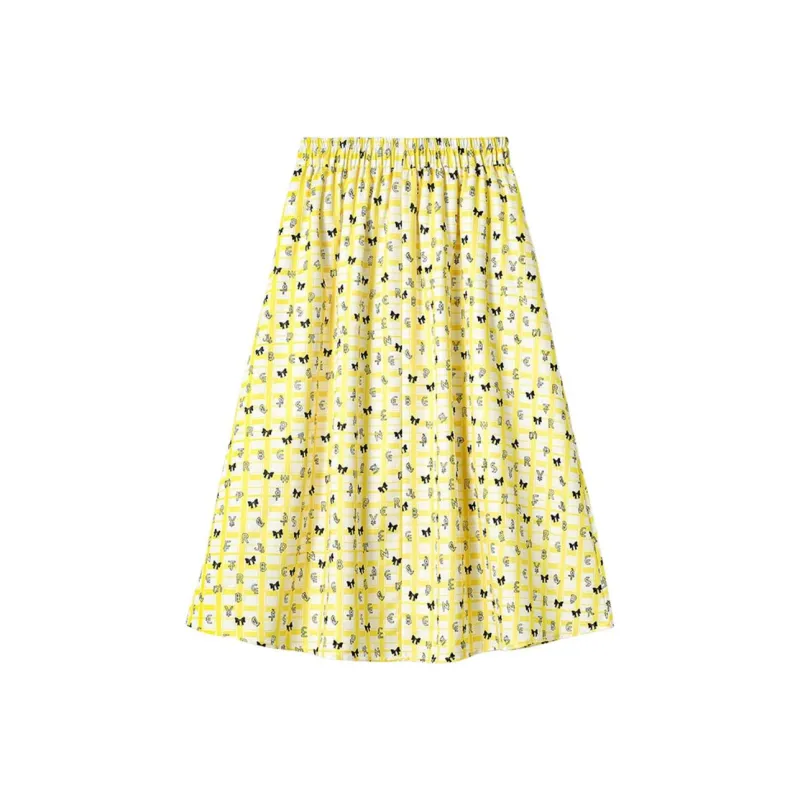 / Casual Long Skirts Women's Yellow-1