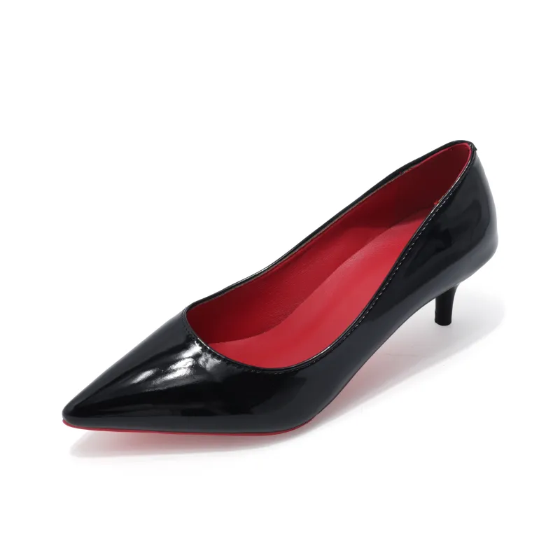 Take The Qin Slim Heel High Heels Women's Black-15