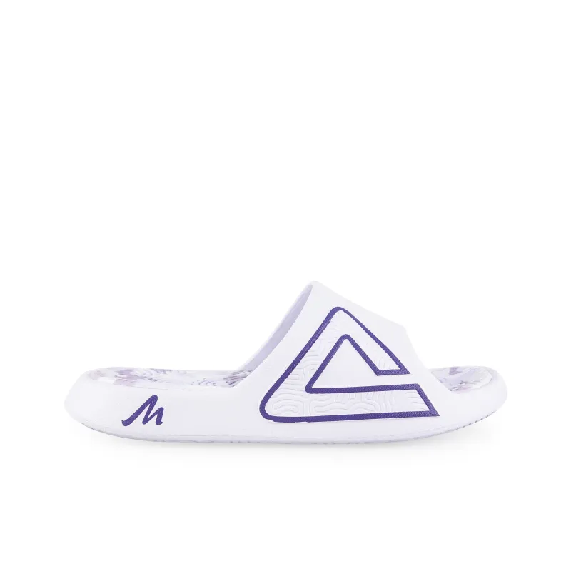 PEAK Tai Ji1.0 Odor Resistant, Abrasion Resistant Cushioning Slide Slippers Unisex White Purple-1