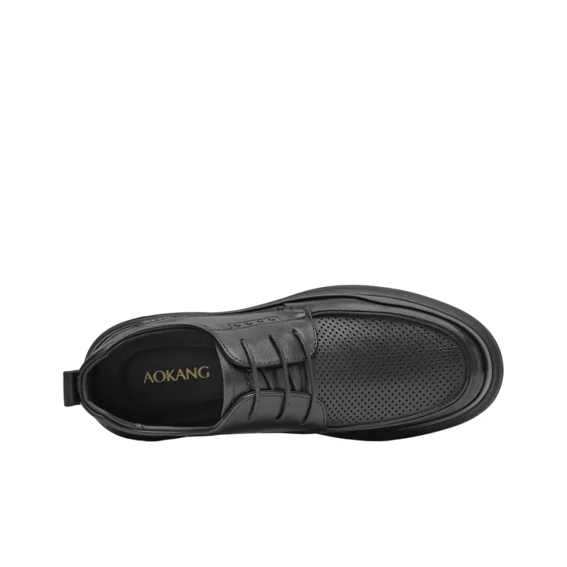 AOKANG Dress Shoes Men Low Top Black-4