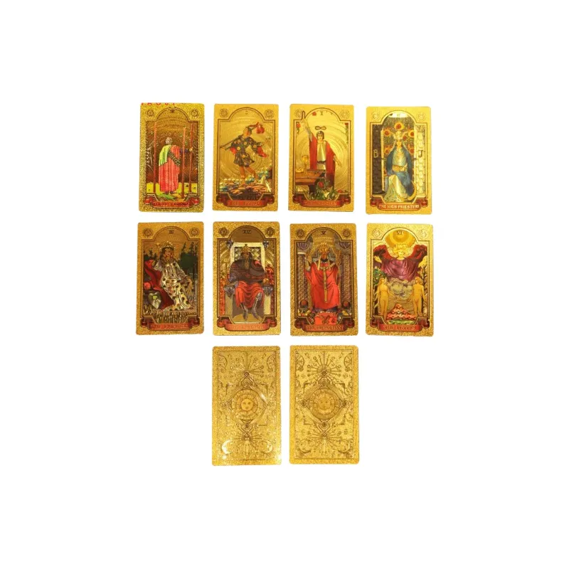 JINBANG Wite Tarot Collection, Gold Foil PVC Waterproof, Tarot Board Games-17