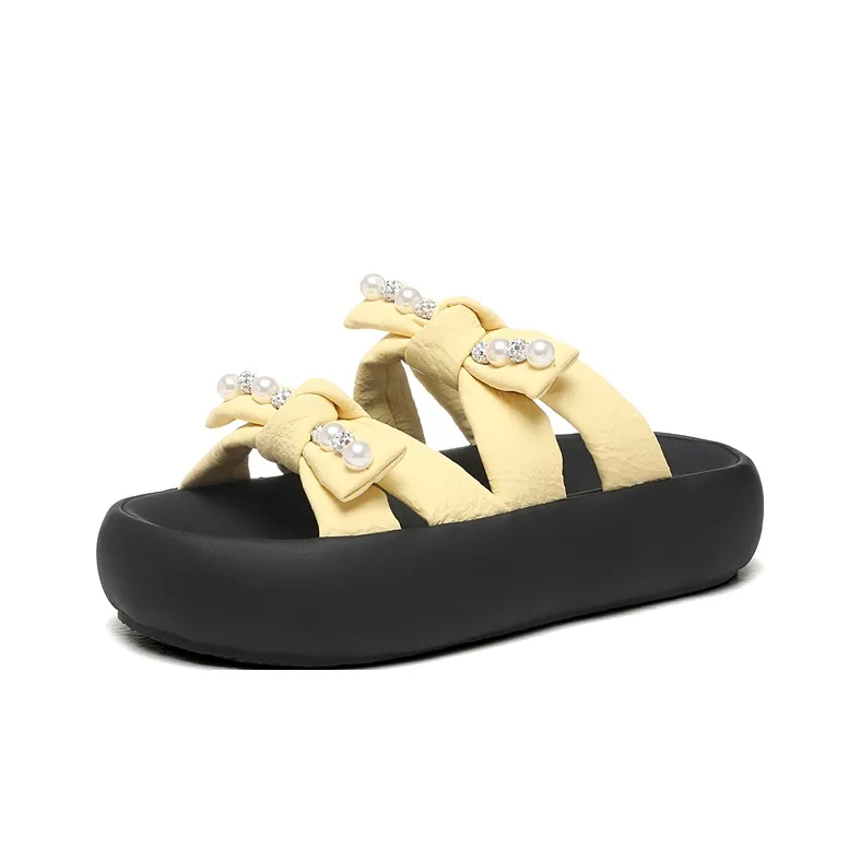 Golden Silk Rabbit Rubber Sole Abrasion Resistant Quick Dry Cushioning Slide Slippers Women's-8