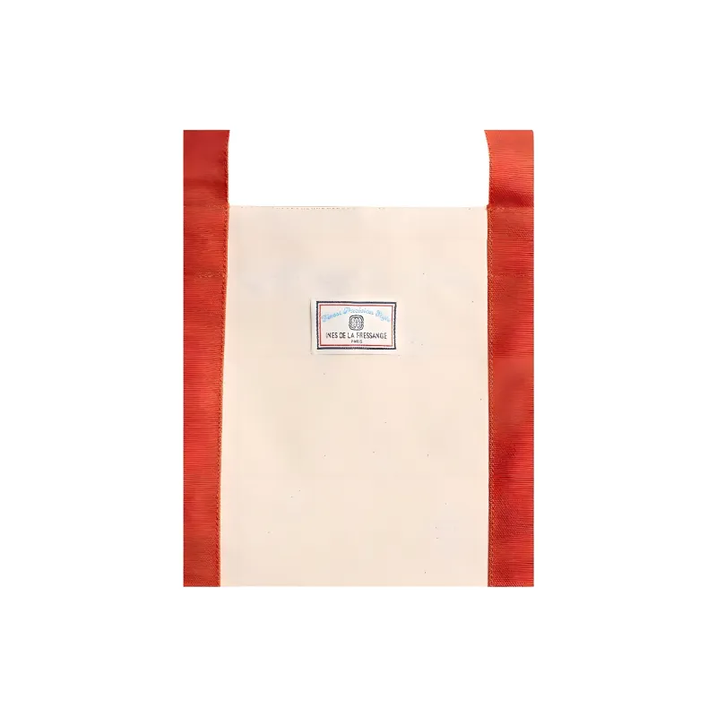 INES DE LA FRESSANGE Cotton Canvas Tote Bag, Shopping Bag, Shoulder Bag, Handbag Tubas Unisex Red-4