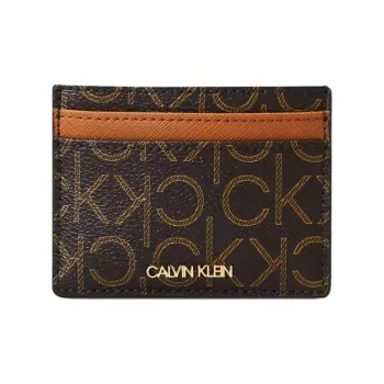 CALVIN KLEIN PVC Card Holder Unisex Brown