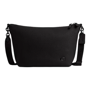COACH Leather Messenger Bag, Crossbody Bag, Shoulder Bag Medium Size Men's Black
