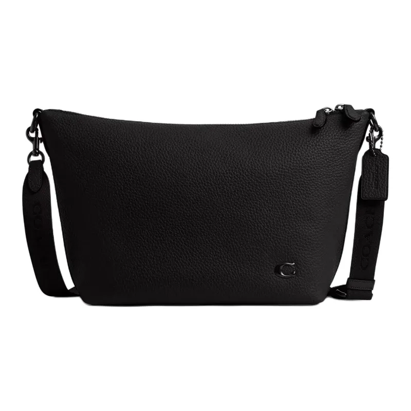 COACH Leather Messenger Bag, Crossbody Bag, Shoulder Bag Medium Size Men's Black-0