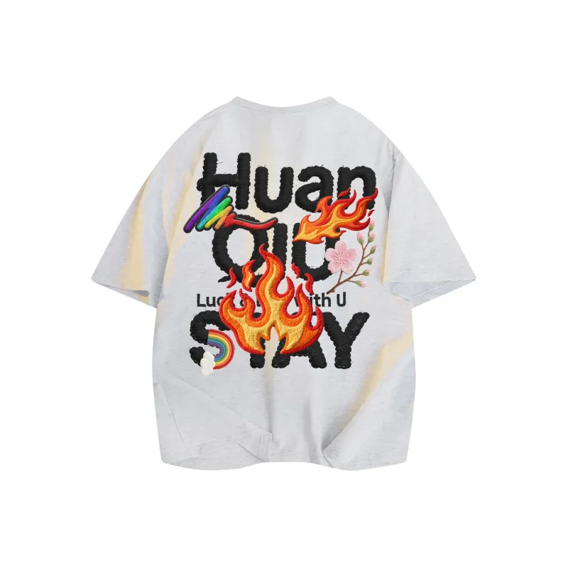 HUANQIU Short Sleeved T Shirts Unisex-9