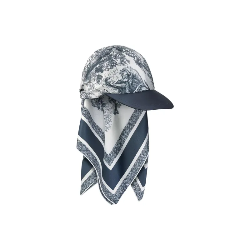 DIOR Mulberry Silk Baseball Caps Women's Blue-1