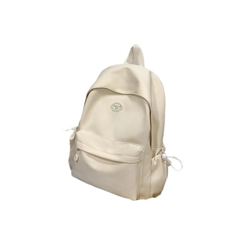 Tonlion Nylon Fabric Backpack Unisex White/Black-0