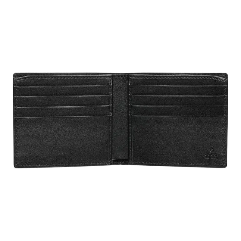 GUCCI Leather Wallet Men's Black-3