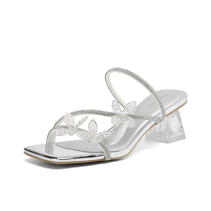 DAPHNE Rhinestone Quiet Slide Slippers Women's-3