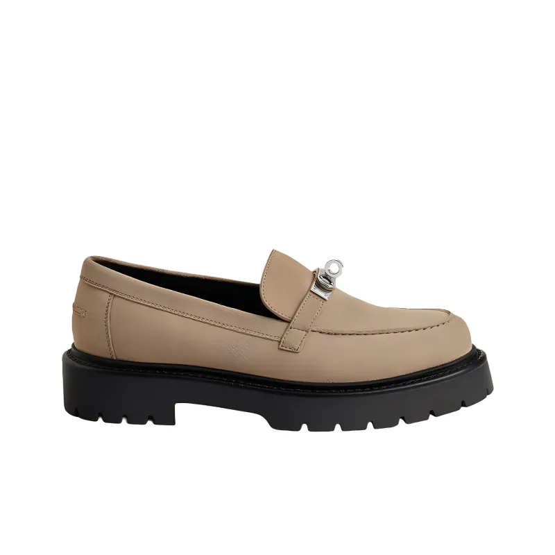 HERMES Icône Loafers 3cm Women's Brown-1
