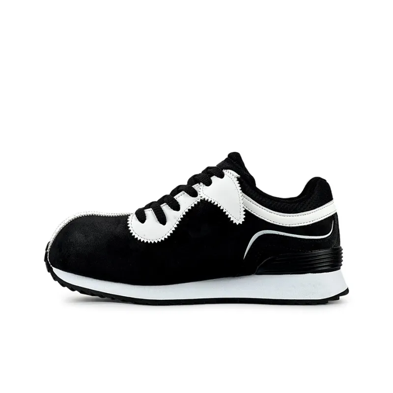 LuzaoT SUPER DRAG Breathable Low Top Skateboard Shoes Women's Black White-0