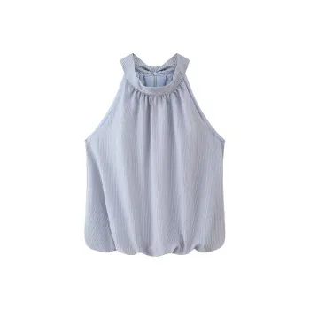 ABCMININ Tank Tops Women's Stripe Blue